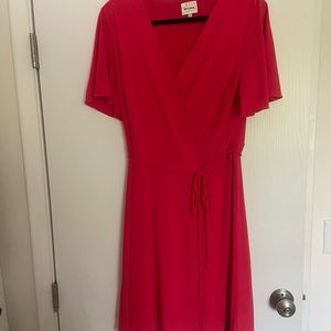 Adorable Hot Pink Wrap Dress with Butterfly Dresses!